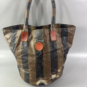 100% Authentic Fendi Palazzo Bucket Cloth Handbag